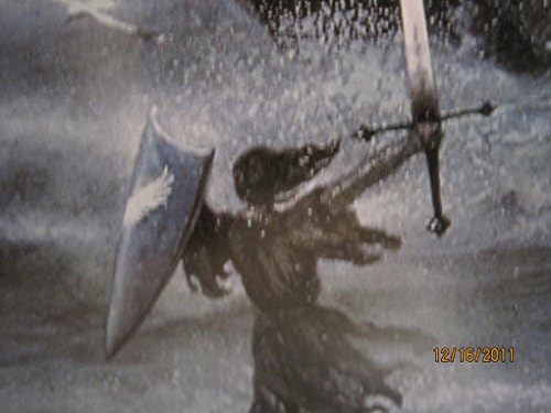 LOTR Silmarillion Framable ликовна постер Улмо Господарот на водите 2 -то издание 1999 година Howон Хауе