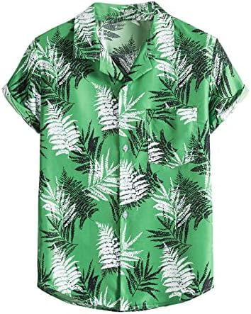 Мажи пролетно лето 2 парчиња сетови на плажа печатена кошула со краток ракав краток сет моден костум со јакна со јакна зелена