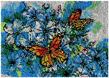 Комплети за килими за куки за куки за возрасни, килими кои кукаат занаетчиски комплет со боја на прекажување на боја на пеперутка за