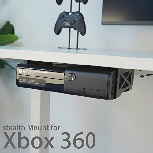 Monzlteck Universal под складирање на биро за складирање на Xbox Series S, Xbox One S/X, Xbox 360, PS4 Slim/Pro, држач за десктоп мини компјутер