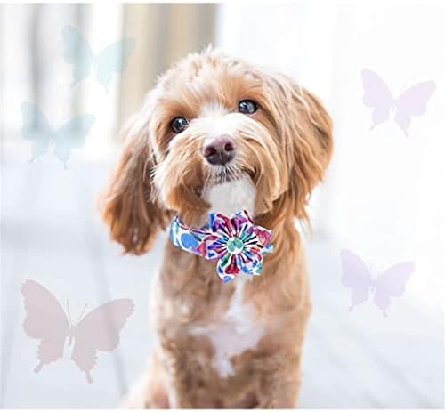 Hfdgdfk јака од памучно куче со цвеќиња со цвеќиња рачно изработени домашни миленици кучиња јака пеперутка куче јака големо средно