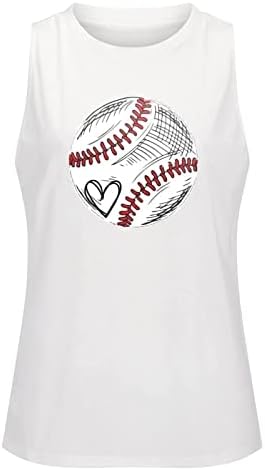 Бејзбол резервоарот врвови женски смешни играчки кошули со топка случајна буква за печатење без ракави графички мускулни маички маички маички