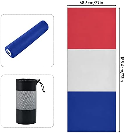 Augensether јога ќебе Франција-знаме-сино-бело-црвено-црвена јога крпа за јога мат пешкир