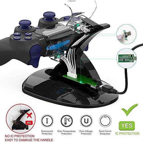 WSJMJ PS4 Двојна Контролер Станица За Полнење, PS4 Игри Dock Полнач Држач Држач, СО Led Двојна USB ПОЛНАЧ Полнач Приклучна Станица Стојат,