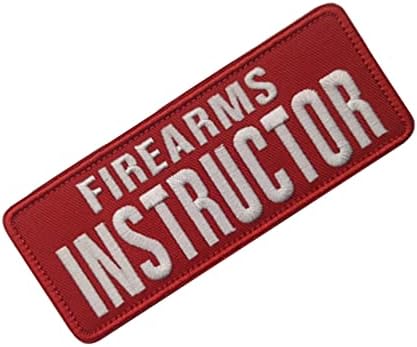 vmcoatdu 2 парчиња Инструктор за огнено оружје извезено амблем за лепенка со закрпи за кука и јамка
