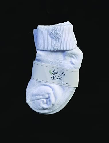 Бебе чорапи Крштение Бело - Момци за крштевање чорапи и чевли - чорапи за крштевање девојче - Аксериос де Баутизо Пара Ниња