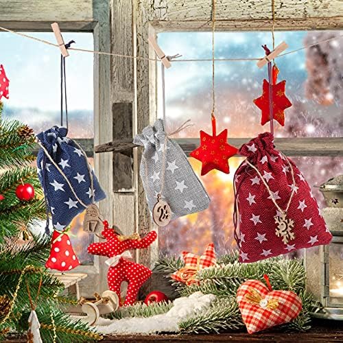 Валиклуд Божиќни Календарски Чанти Подарок Торба За Влечење Одбројување Украси Декор