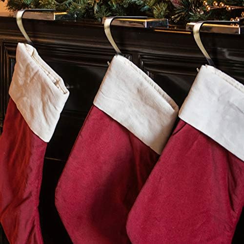 Урато 6 парчиња бронзено божиќно порибување метални чорапи за чорапи за божиќни клипови за порибување за украси за Божиќна забава