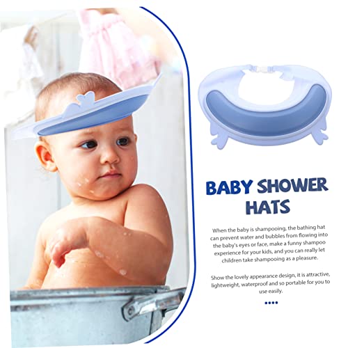 Healifty 5pcs капа момчиња новороденче туш за штит, прилагодливи години, миење на уво за капење, сино - пластично стакло за капаче