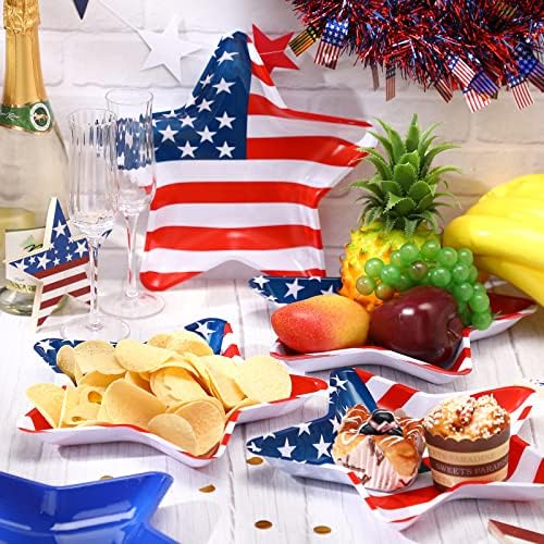 12 ПЦС во САД starвезда за сервисирање на садови во САД со знаме во облик на пластична чинија, патриотска храна, закуска за снекница,