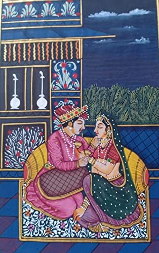 Минијатурно сликарство на индиска кралска двојка во loveубов