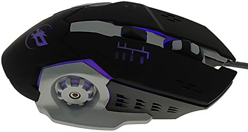 Висока Прецизност Дпи Симетрични Оптички USB Жичен Глушец со 7 Смирувачки Led Бои, 6 Копчиња, Ergономски