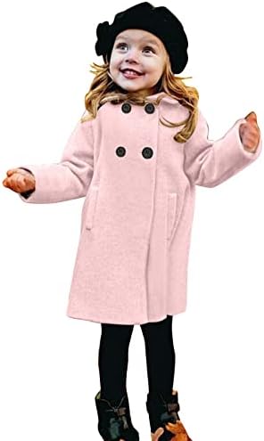 Дете деца есен за зимски јакни девојки волнени двојни гради ров палто лапел бебе девојчиња ров ??? Палто