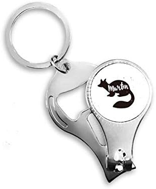 Мартен црно -бело животинско нокти, нокти прстенен клуч за шишиња со шишиња со шише