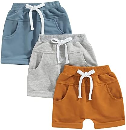 Bagilaanoe Toddler Boy 3 Shorts Shorts Sute Поставете случајни лабави шорцеви за џемпери, атлетски тренинзи спортски панталони,
