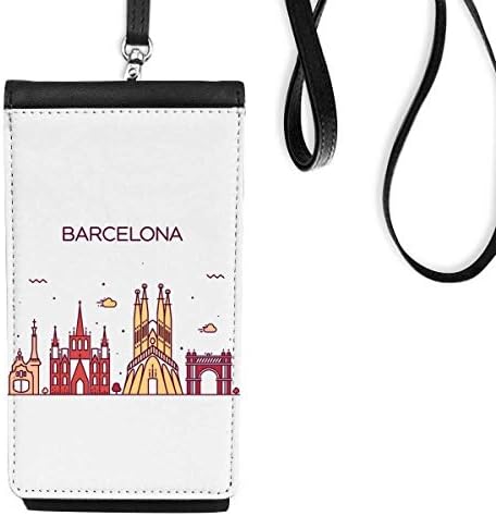 Барселона Шпанија рамен обележје на модел Телефонски чанта што виси мобилна торбичка црн џеб