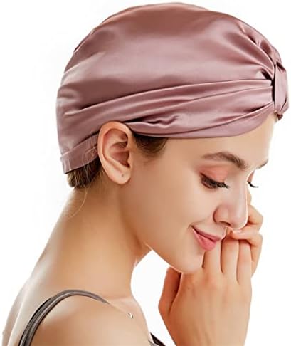 Czdyuf свилена капа за спиење ноќно спиење за жени со еластична лента за нега на коса долга коса