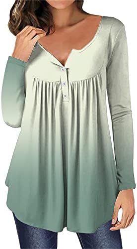 Женски моден врв на долги ракави за легање со долги ракави со долги ракави горниот маица, обична кошула за блуза