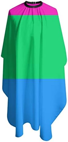 Полисексуална Гордост Знаме Фризура Престилка Салон За Сечење Коса Кејп 55 х 66 Инчи, Водоотпорен Прилагодлив Фустан За Коса Фустан