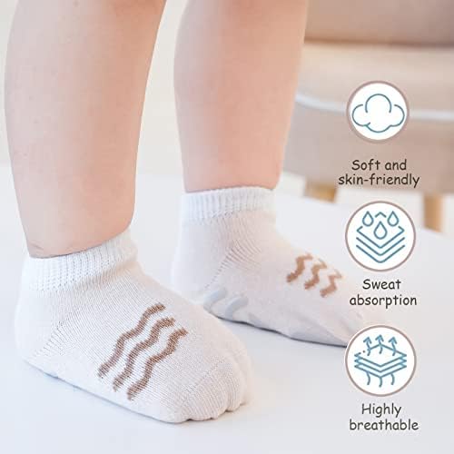 Јанванг бебешки анти-лизгачки чорапи на глуждот Симпатична цртана филмови зафаќа чорапи за новороденчиња за деца девојчиња 5/6 пар пар