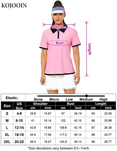 Којоин женски голф Поло кошули со кратки ракави патент атлетски тениски кошула влага за губење спортски активни врвови на врвови