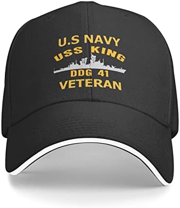 USS King DDG 41 Unisex фармерки капачиња за бејзбол капа за сендвич