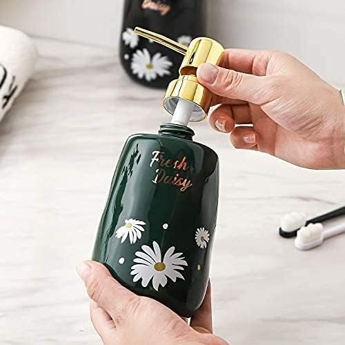 ZyHMW SOAP Dispenser Losion Dispenser керамички сапун диспензер со златна пумпа за пумпа за пумпа, домашен хотел шампон гел за туширање
