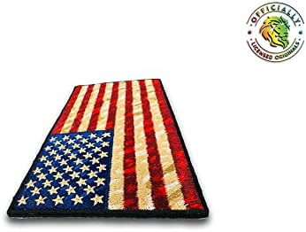 Потресено американско знаме за крпење, 5 x3 железо/шиење, рајон со висока нишка, украсен за јакни, капи, торби, облека и повеќе