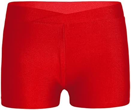 Yonghs Kids Girls Dance Shorts V-Front Waistband Sports Yoga Атлетски дното гимнастика момче-кут плен шорцеви