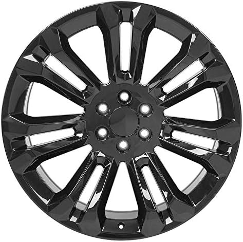 OE Wheels LLC 24 инчи бандажи се вклопува пред 2019 Silverado Sierra Pre-2021 Tahoe Suburban Yukon Escalade CV43 24x10 Gloss Black Wheels