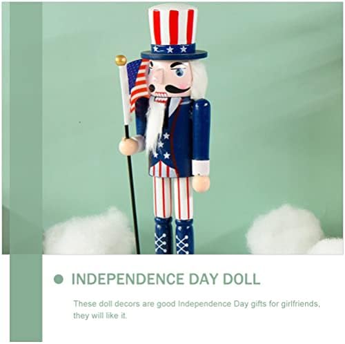 Абоофан играчки кукли Американски знаме на оревчести Божиќни оревчести фигурини 25 см традиционална оревчерка војник дрвена
