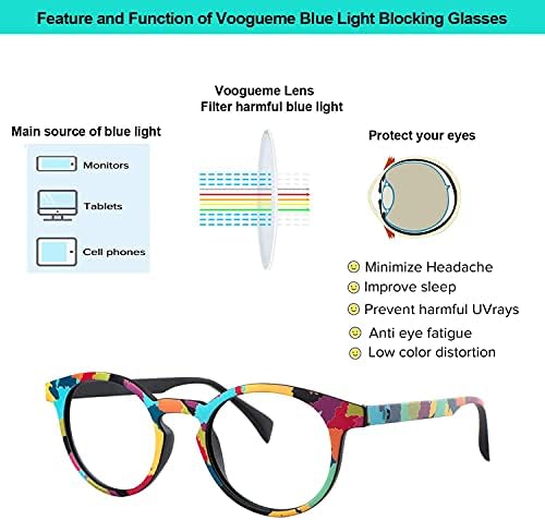 Вуглам Шарени Очила За Блокирање На Мачкино Око Сина Светлина За Жени Анти УВ Анти Напрегање На Очите Мини