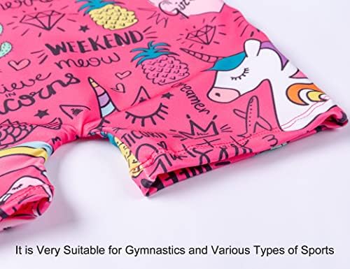 Пакет На Розова Еднорог Гимнастика Трико За Девојчиња И Мали Деца Теретана Унитард Големина На Виножито Лента 3т 4т
