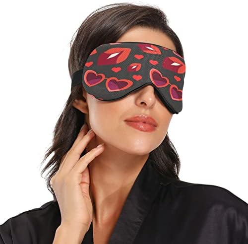 Unisex Sleep Eye Mask Valentine-Red-Lips-Heart Night Sleep