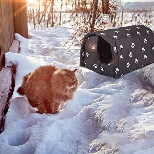 Куќа за мачки за Мачки На Отворено Во Зима, Преклоплива Згусната Скитничка Дива Мачка Засолниште За Кучиња Дома Чувајте Топло,