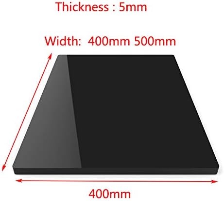 Zerobegin perspex црно мазно огледало акрилен пластичен лист, лесен за сечење, за проекти за прикажување на DIY, ширина 500мм