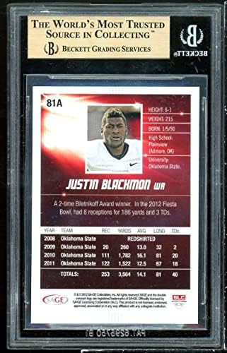 Justin Blackmon Rookie Card 2012 Sage Hit 81a BGS 9,5