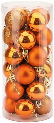 Зибенда 24 парчиња распрскувани сјајни и столбови сјајни украси за новогодишни украси за украси - 3 стил Божиќни висечки топки за декорација