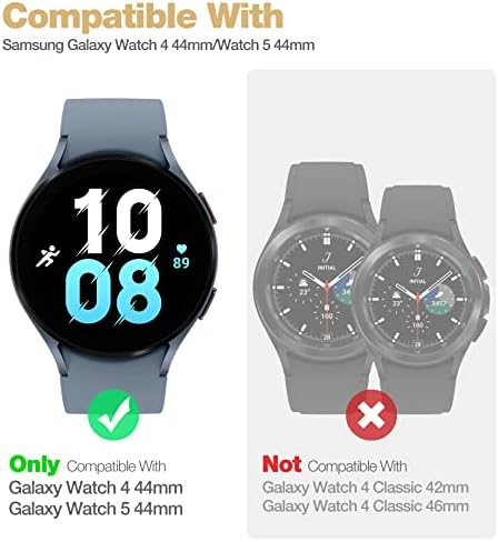 Декснор За Galaxy Watch 4, Galaxy Watch 5 Случај Со Бенд 44mm, [Вграден Прилагодлив Бенд &засилувач; Заштитник На Екранот] Солиден