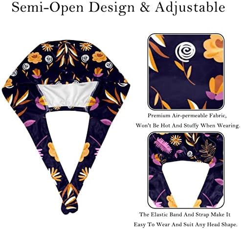 2 пакувања работно капаче со копче и џемпери за жени со долга коса прилагодлива вратоврска за вратоврска виолетова пеперутка