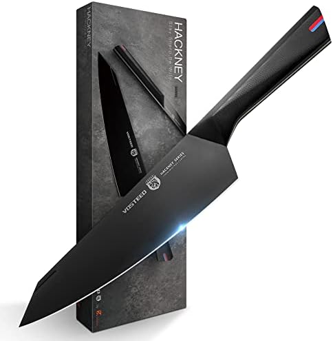 Vosteed Hackney 8,5 инчи нож за готвач со обвивка - остриот готвач за готвење, нож за кујна и сечење нож - високо јаглерод 7Cr17mov не'рѓосувачки челик и обложена титаниум нитрид,