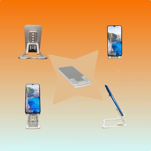 NMEI Алуминиум Телефон Таблет држач, компактен, лесен, преклопен рамен, лесен за носење, 7-агол и прилагодлив за висина, поддржувајте го