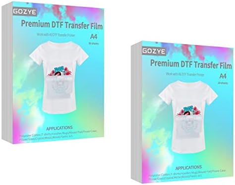 Филм за трансфер на Gozye Premium DTF-70 листови A4 ПЕТ ХАПАР за пренос на топлина за печатење директно до филм на маици текстил