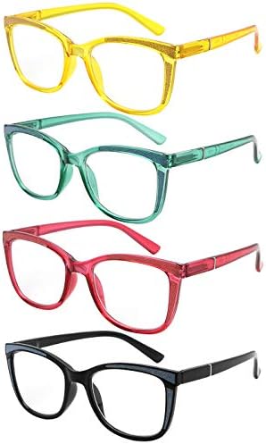 Очила за очи со 4 пакети за читање очила за очила за мачки очи за жени +3,00