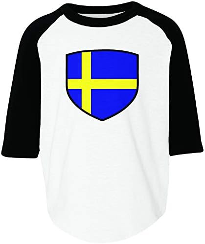 Амдеско Шведска штит Шведско знаме дете Раглан кошула