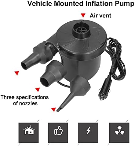 Пумпа за воздух во домаќинството 12V Преносна електрична пумпа за воздух, пумпа за пумпа за надувување на воздухот и полнење со двојна намена