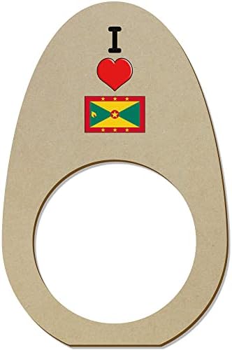 Азиеда 5 x 'ја сакам Гренада' дрвени прстени/држачи за салфета