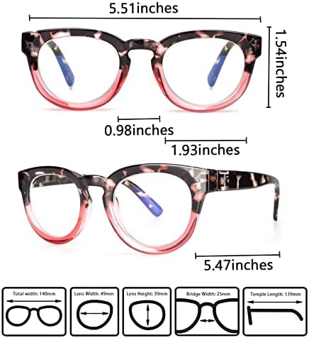 ЧОФИЛОРД Блу Лајт Блокирање Очила За Читање Компјутерски тркалезни Очила Жени Со Големо Зголемување Моќ Ретро Дами Читатели