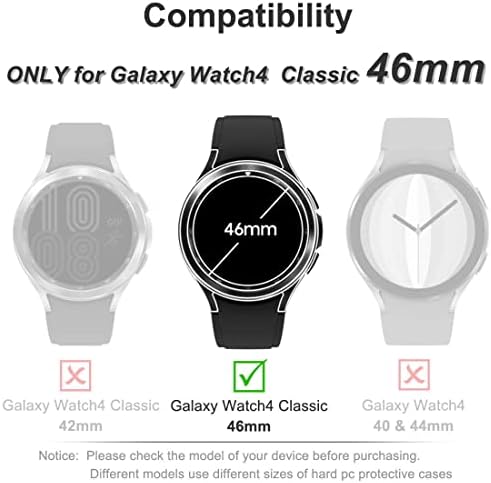 [2 Пакет] Тенок Случај Компатибилен Со Samsung Galaxy Watch 4 Класичен 46mm, Watch4 Класичен Ротирачки Рамка [Само Рамка] Тврд КОМПЈУТЕР Тенок