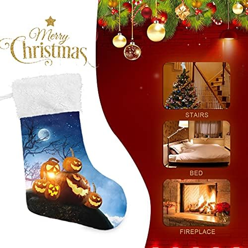 Ноќта на вештерките тикви дрвја Божиќни чорапи Големи Божиќни чорапи за детска соба за новогодишна соба Камино виси чорапи за чорапи